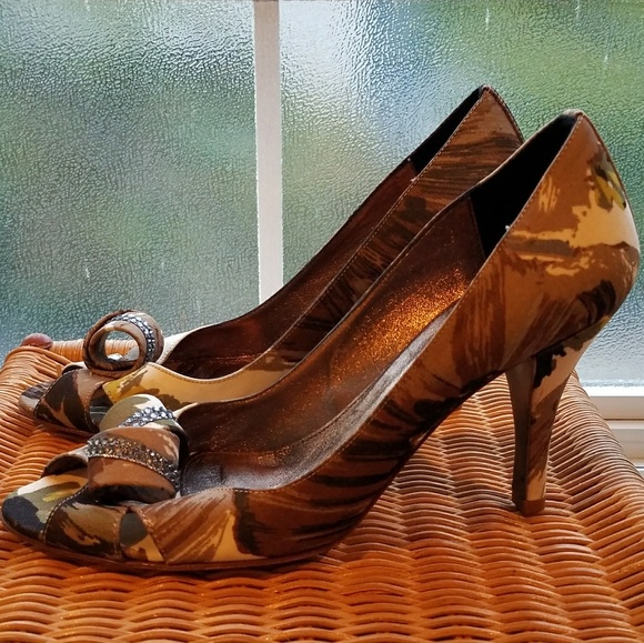 NEW J. Crew Printed Peep Toe 3.5" Pump , Size 7 - Picture 5 of 7